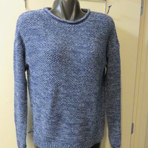 Leo & Nicole LARGE BLUE SWEATER * LINEN,RAYON,COTT